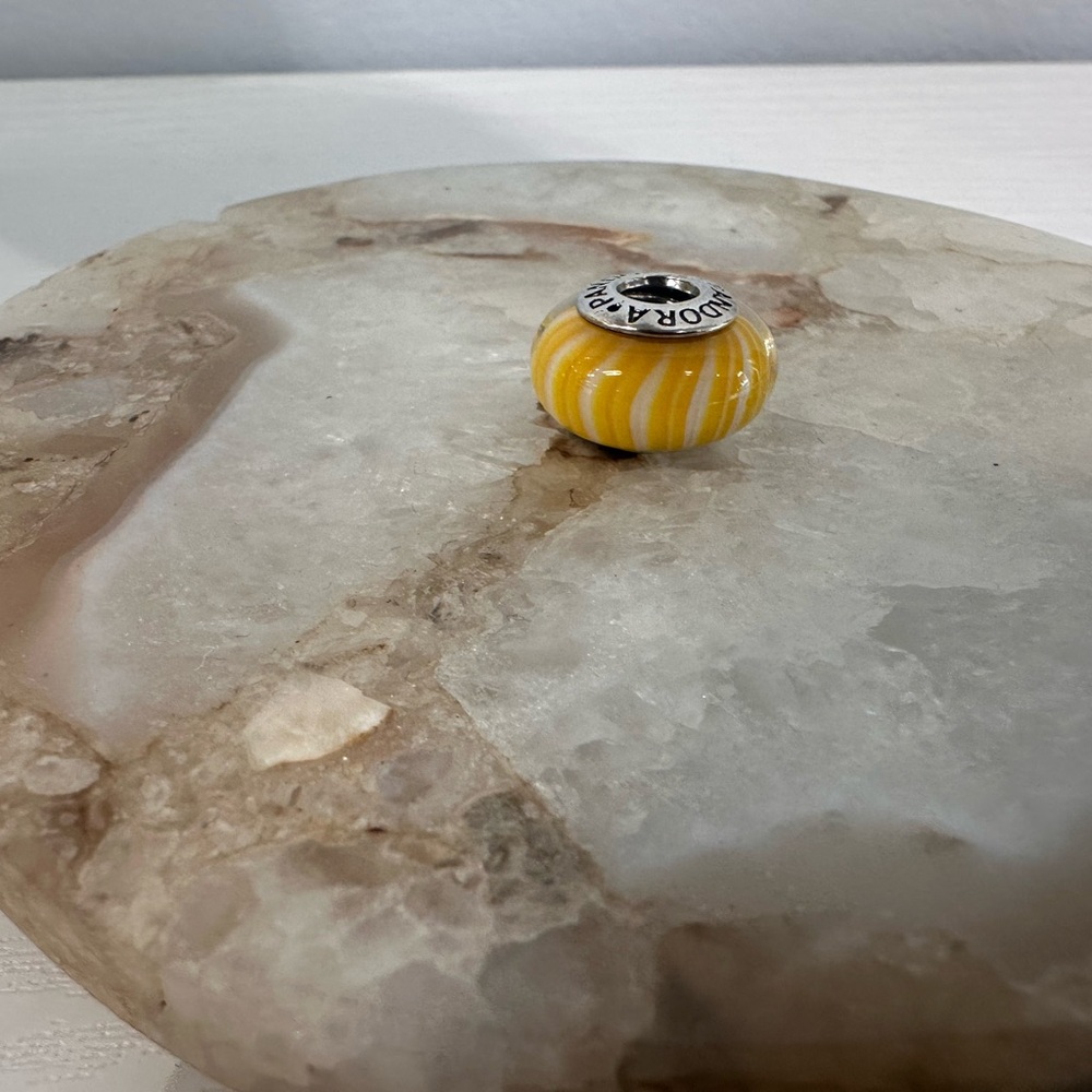 Pandora Yellow Striped Charm